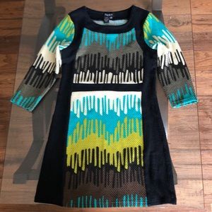 Papillon dress with colour work, size xsmall.